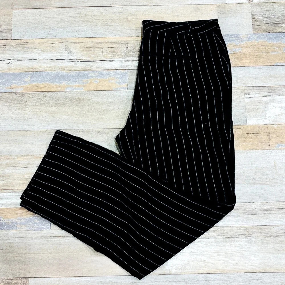 RALPH LAUREN‎ Black  striped linen pants